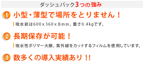 ダッシュバッグの特徴